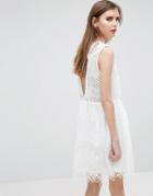 Y.a.s Norge Lace Skater Dress - White