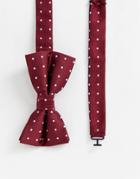 French Connection Dotted Bow Tie-red
