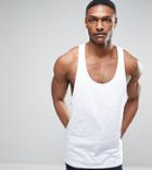 Asos Design Tall Tank With Extreme Racer Back In White - White