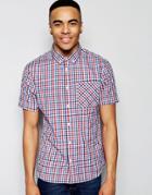 D-struct Short Sleeve Checked Shirt - White