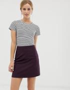 Asos Design Tailored A-line Mini Skirt-purple