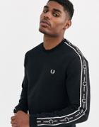 Fred Perry Side Taped Sweatshirt In Black