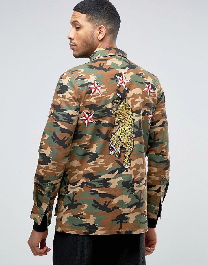 Liquor & Poker Camo Tiger Jacket - Brown
