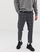 Weekday Charlie Check Pants In Gray And Blue
