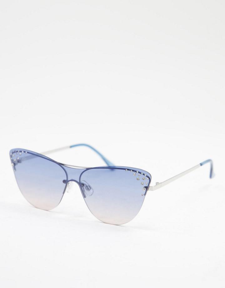 Jeepers Peepers Women's Cat Eye Sunglasses In Blue-blues