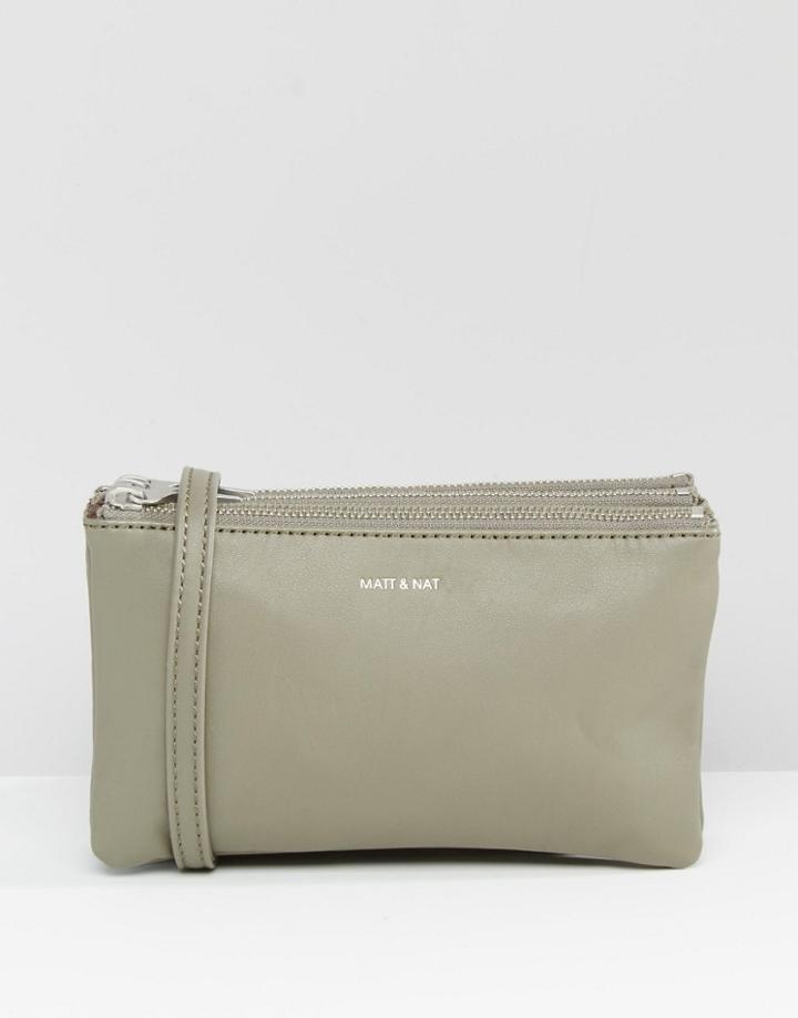 Matt & Nat 3 Compartment Cross Body Bag - Sage