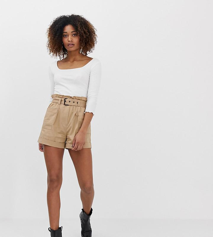 Stradivarius Utility Shorts In Beige