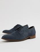 Dune Lace Up Suede Shoes In Navy Suede - Blue