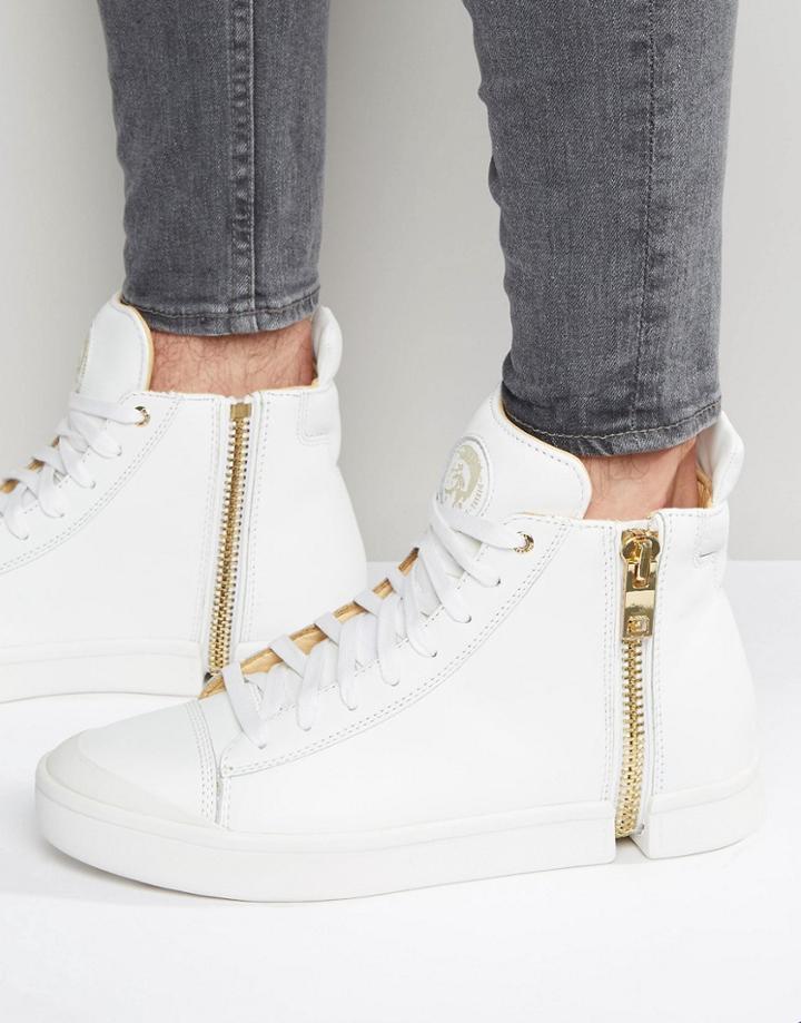 Diesel Nentish Zip Sneakers - White
