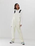 Collusion Leather Look Overalls In White - White