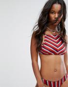 Rvca Reversible Stripe Crop Bikini Top - Multi