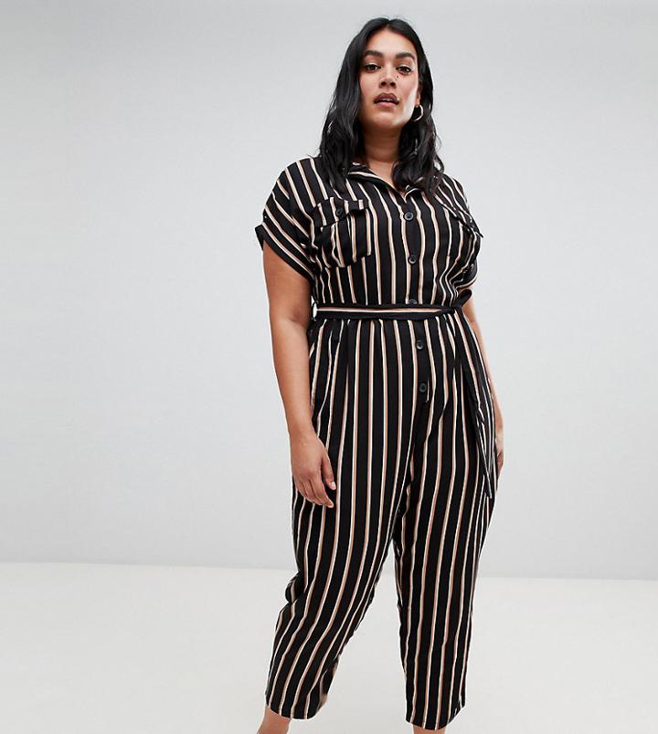 New Look Curve Utility Jumpsuit In Black - Black