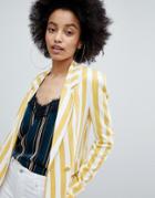 Bershka Bold Blazer In Multi Stripe - Multi