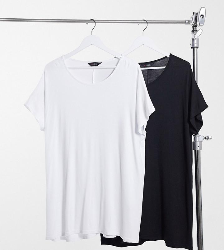 Yours 2 Pack T-shirts In Black & White
