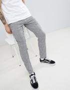 Asos Design Skinny Pants In Monochrome Check - Black