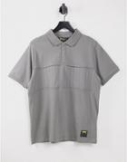 Fila Gold Knitted Polo In Gray-white