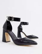Faith Channing Flare Heeled Shoe - Black