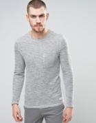 Selected Homme Sweatshirt In Reverse Loopback With Pocket - Blue
