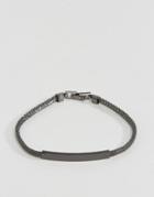 Designb Id Bracelet In Gunmetal Exclusive To Asos - Silver