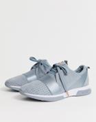 Ted Baker Gray Suede Sporty Strap Detail Sneakers