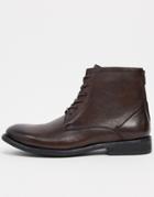 Kenneth Cole Chester Lace-up Boots In Brown Leather