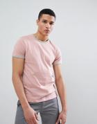 Brave Soul Basic Ringer T-shirt - Pink