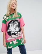 Iceberg Olive Oil T-shirt Wth Contrast Stripe - Green