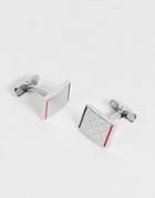 Tommy Hilfiger Jacquard Print Cufflinks - Silver