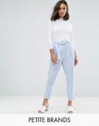 New Look Petite Circle Belted Peg Pants - Blue