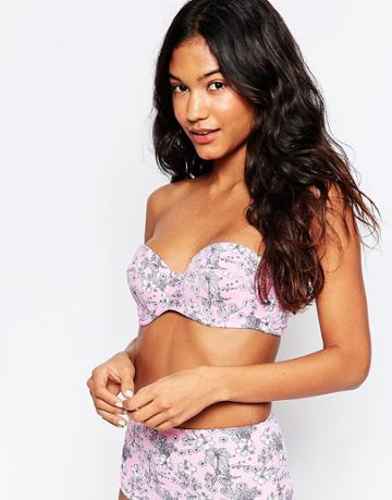 La Belle Rebelle Cosmic Dancer Rose Bikini Top - Pink Rose
