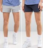 Asos Jersey Runner Short 2 Pack Navy/gray Marl Save - Multi