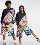Collusion Unisex Oversized Shorts With Tie Dye In Black - Part Of A Set