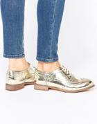 London Rebel Barnaby Lace Up Shoes - Gold