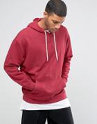 Asos Oversized Hoodie In Raspberry - Red