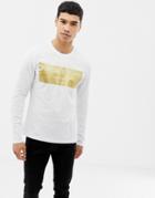 Versace Jeans Long Sleeve T-shirt With Gold Logo - White