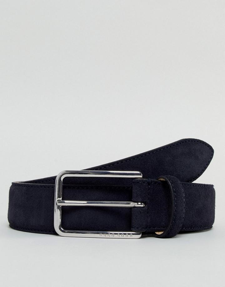 Boss Caliso Suede Belt In Navy - Navy