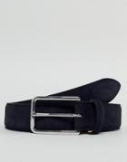 Boss Caliso Suede Belt In Navy - Navy
