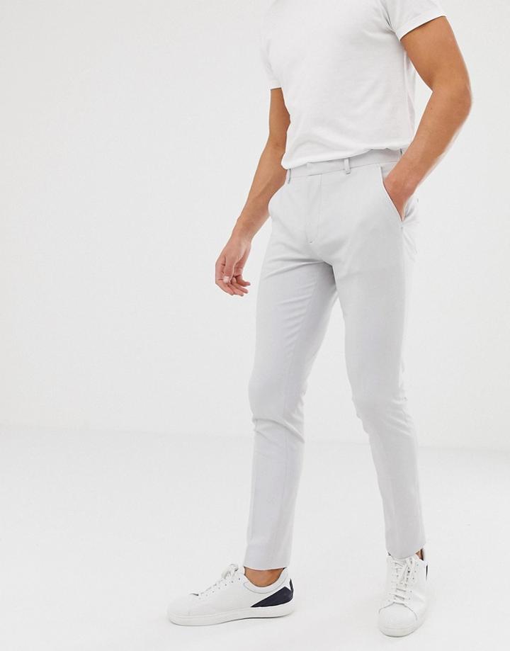 Asos Design Super Skinny Smart Pants In Ice Gray - Gray