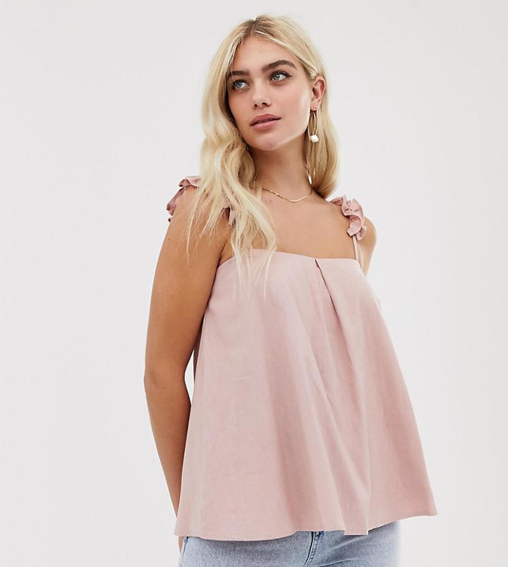 River Island Ruffle Detail Cami Top - Pink