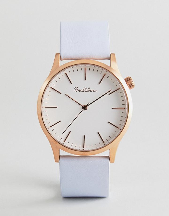 Bratleboro Tayrona Rose Gold Lilac Leather Watch In Lilac 38mm - Purple