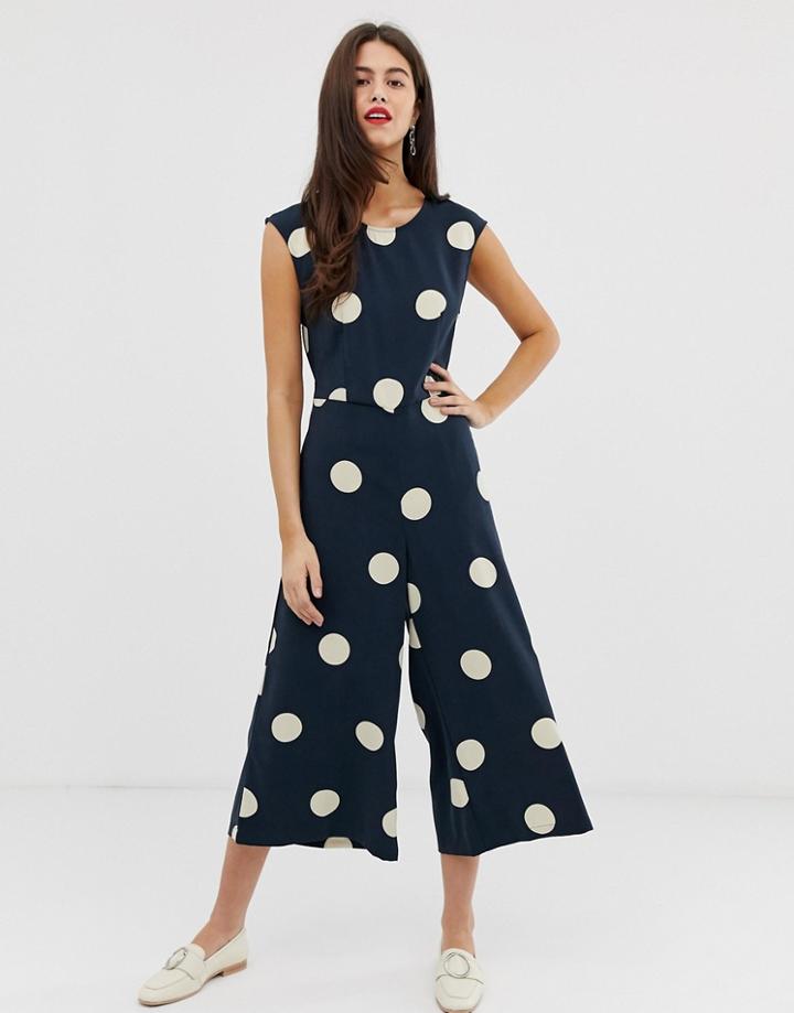 Vila Spotty Tie Waist Jumpsuit - Multi