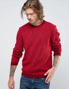 Asos Sweater With All Over Lace Effect - Red