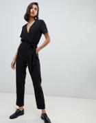 Vero Moda Wrap Front Jumpsuit-black