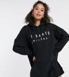 Il Sarto Tall Oversized Hoodie Dress In Black