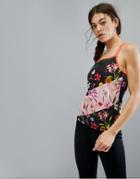 Ted Baker Fit To A T Strappy Top In Hampton Court Print - Black