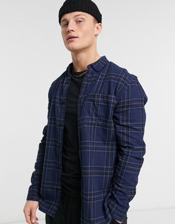 River Island Shirt In Blue Plaid-blues