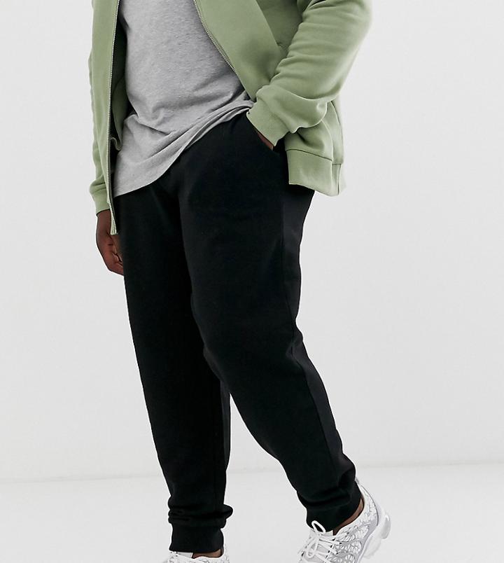 Asos Design Plus Tapered Sweatpants In Black
