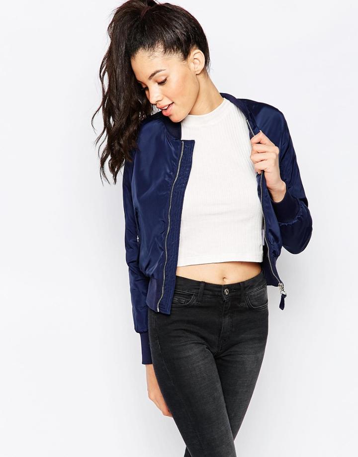 Brave Soul Bomber Jacket - Navy