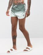 Hype Swim Shorts In Khaki Fade With Taping - Green