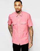 American Apparel Short Sleeve Chambray Shirt - Pink